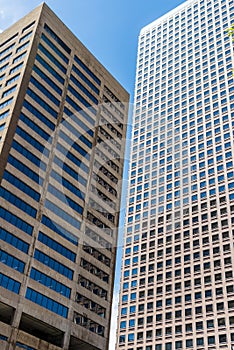 Modern city office buildings in denver colorado