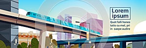 Modern City Panorama With High Skyscrapers And Subway Cityscape Template Background Horizontal Banner