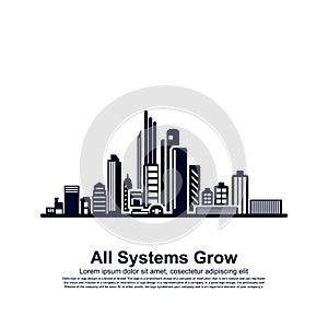 Modern City skyline . city silhouette.  illustration in flat design. Vector silhouettes of the worlds city skylines