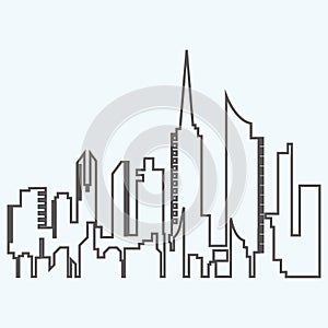 Modern City skyline . city silhouette. vector illustration in flat design