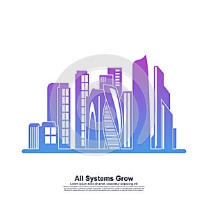 Modern City skyline . city silhouette. vector illustration in flat design. Vector silhouettes of the worlds city skylines