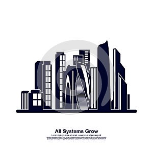 Modern City skyline . city silhouette. vector illustration in flat design. Vector silhouettes of the worlds city skylines