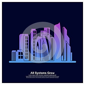 Modern City skyline . city silhouette. vector illustration in flat design. Vector silhouettes of the worlds city skylines