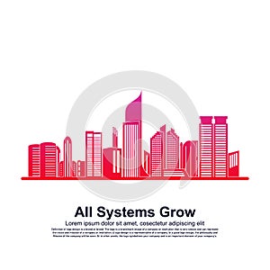 Modern City skyline . city silhouette. vector illustration in flat design. Vector silhouettes of the worlds city skylines