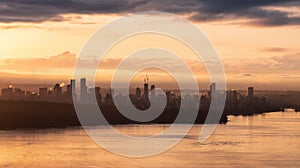 Modern City Skyline in Downtown Vancouver, British Columbia, Canada.