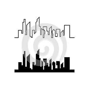 Modern City skyline . city silhouette. vector illustration in flat design.