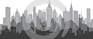 Modern City Skyline on white background. Real estate business concept