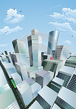 Modern cityscape of city centre financial district