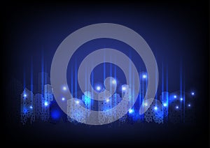 city scape on night light