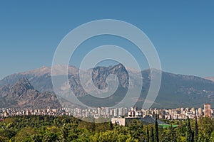 Modern cityscape and nature of beautiful Antalya, Turkey