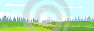 Modern cityscape panorama flat illustration