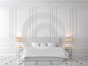Modern classic bedroom 3d render photo