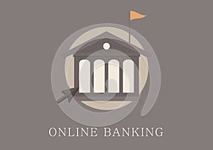 Modern and classic design online banking concept flat icon