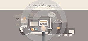 Modern and classic design stategic management concept.