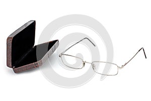 Modern classic hard glasses case and glasses