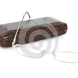 Modern classic hard glasses case and glasses