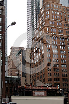 Modern and classic high-rise buildings in the center of Manhattan. New York