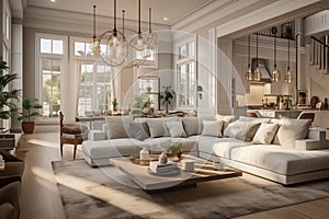 modern classic interior in light colors