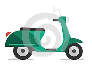Modern classic scooter vector illustration.