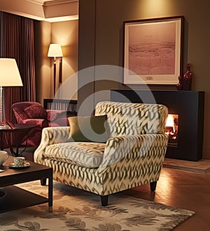 Modern classic sitting room decor, interior design and house improvement, living room furniture, armchair and home decor