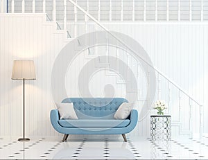 Modern classic stair hall 3d render