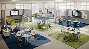 Modern Collaborative Classroom Interior