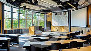 Modern Classroom With Large Windows
