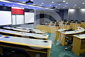 Modern classroom with projector