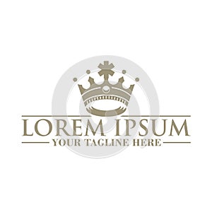 Modern and classy crown logo design vector logo template