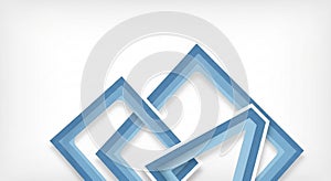 Abstract Blue Geometric Overlapping Squares Background