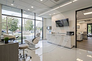 Modern interior of a dentist office