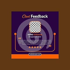 Modern Client Testimonial Design. Artistic Template Display for Promotion.