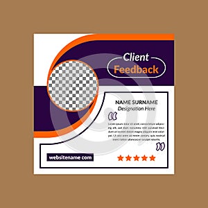 Modern Client Testimonial Design. Creative Layout Display for Promotion.