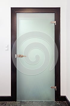 Modern closed glass door