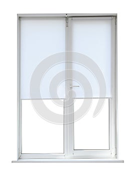 Modern closed plastic window on white