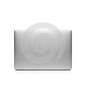 Sleek Silver Laptop Closed, Isolated on White Background