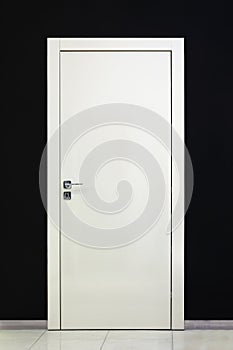 Modern closed white door