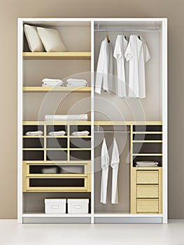 Modern closet 3d rendering