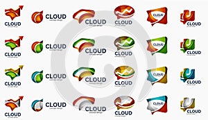 Modern cloud logo set