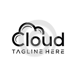 Modern cloud logo word mark symbol storage database server logo design.