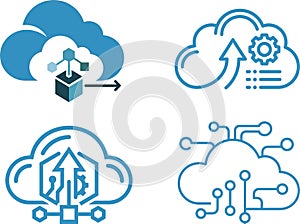 Cloud SaaS Platform Software Service Icon Vector Isolated_10