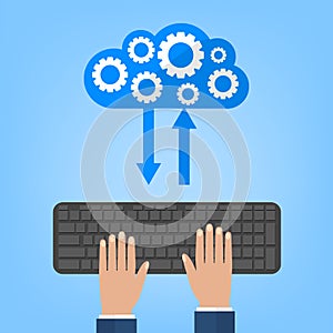 Modern cloud services and Cloud Computing Elements Concept.