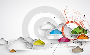 Modern cloud technology. Integrated digital web concept