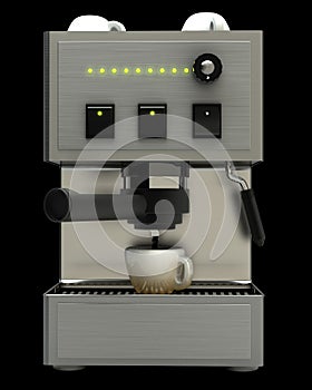 Modern coffee machine isolated