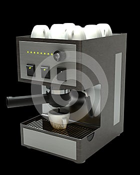 Modern coffee machine isolated