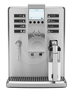 Modern coffee machine isolated on white