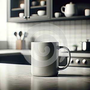 Modern Coffee Mug, Elegant Kitchenware, AI generated