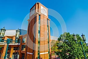 Modern college campus buildings