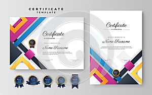 Modern Colorful Appreciation and Achievement Certificate Template Design