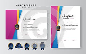 Modern Colorful Appreciation and Achievement Certificate Template Design